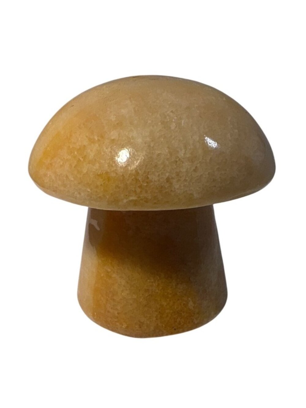 Onyx Mushroom Figurine 3 Inches Tall Yellow Polished Natural Stone Decorative